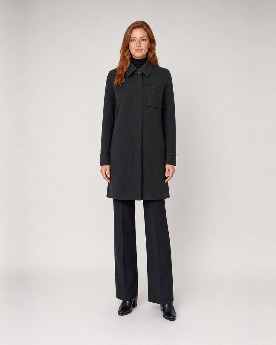Cappotto donna Helmur Toronto colore Antracite – indossato, fronte