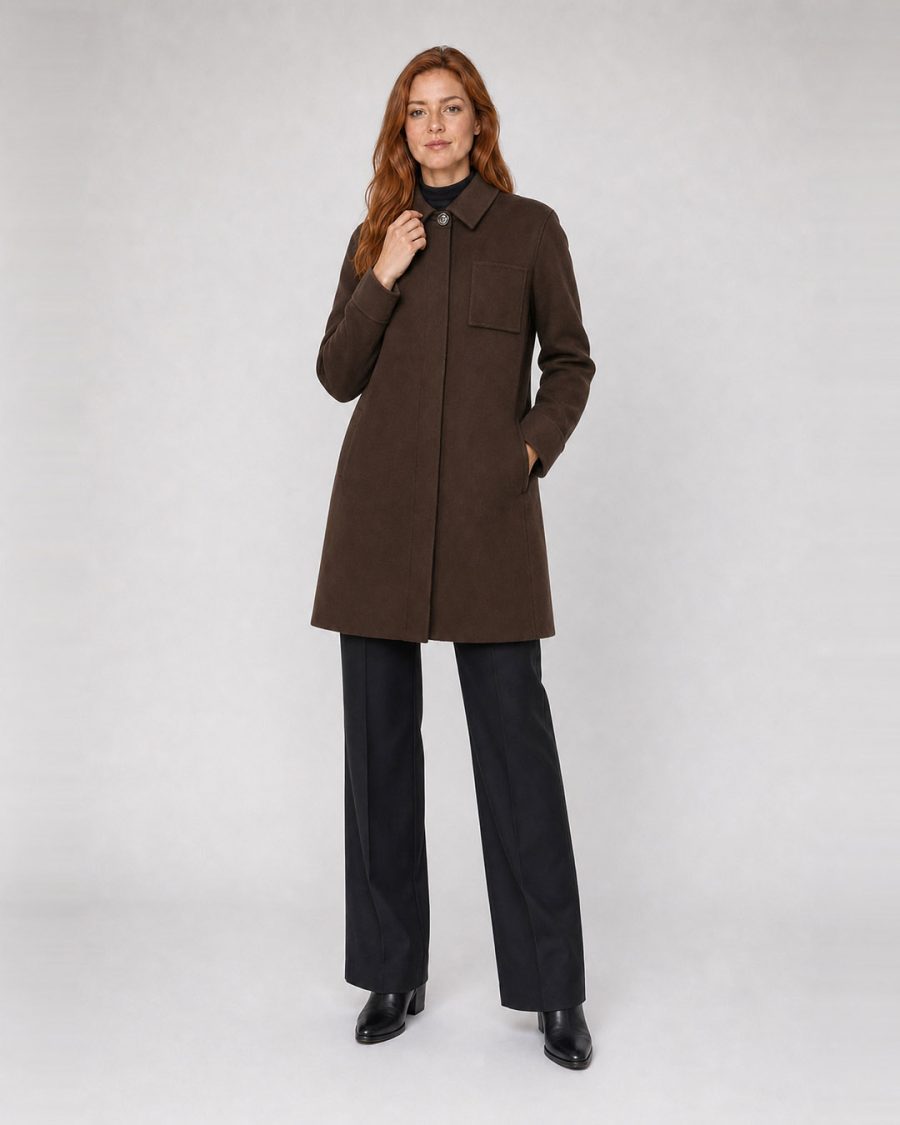 Cappotto donna Helmur Toronto colore Cacao – editoriale