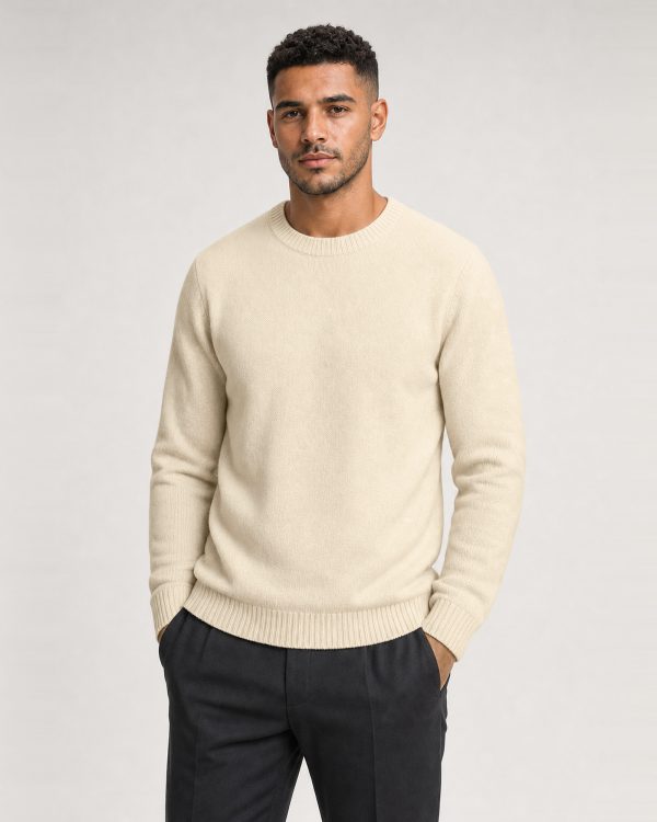 Maglia uomo Helmur Sopranes colore Crema – indossato, tre quarti