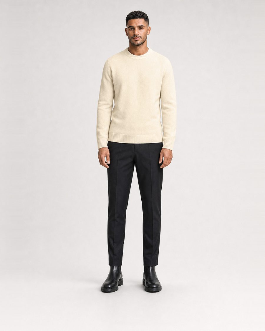 Maglia uomo Helmur Sopranes colore Crema – indossato, fronte