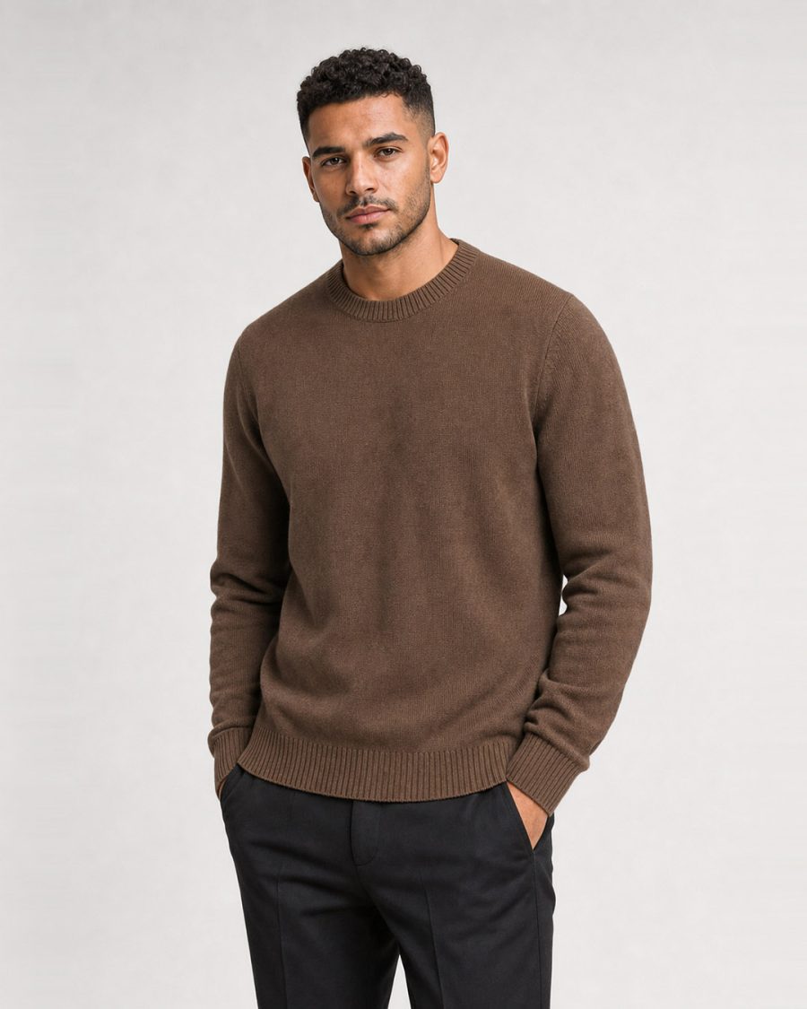 Maglia uomo Helmur Sopranes colore Marrone – indossato, tre quarti