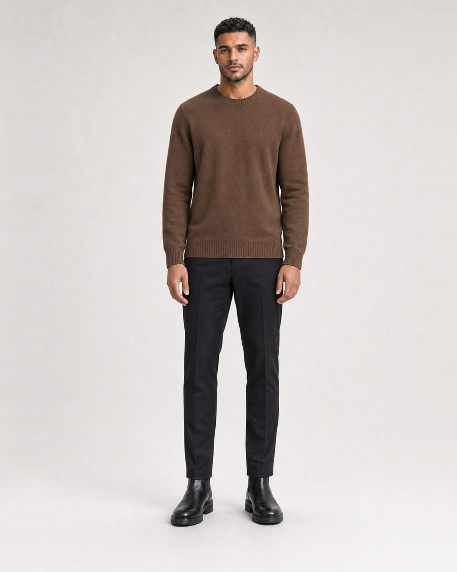 Maglia uomo Helmur Sopranes colore Marrone – indossato, fronte