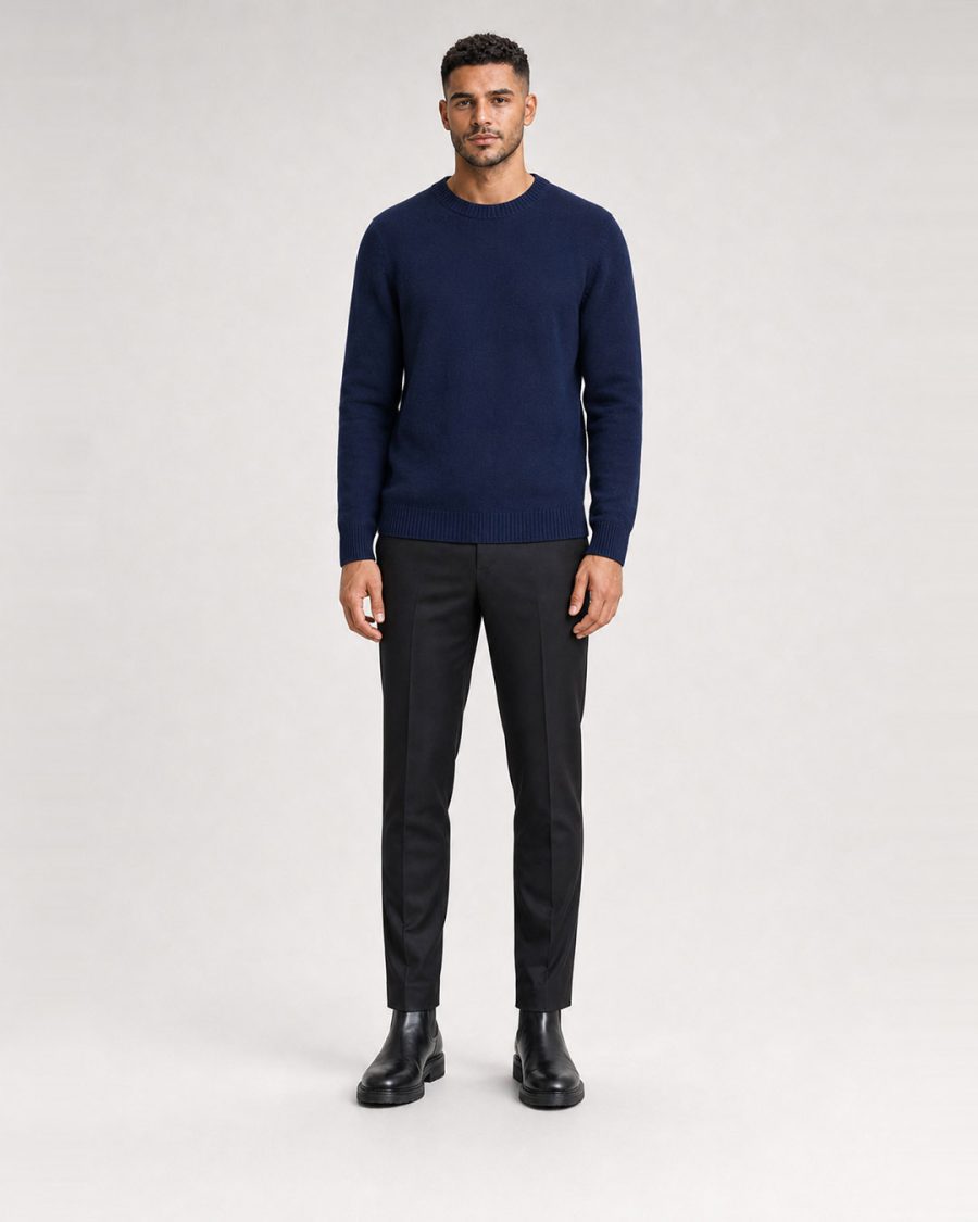 Maglia uomo Helmur Sopranes colore Navy – indossato, fronte