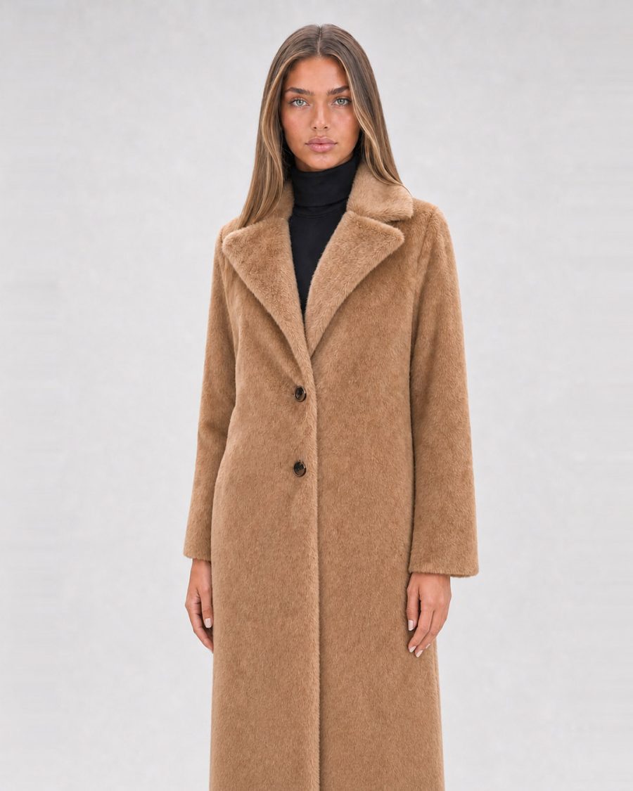 Pelliccia donna Helmur Victoria colore Cannella – indossato, tre quarti