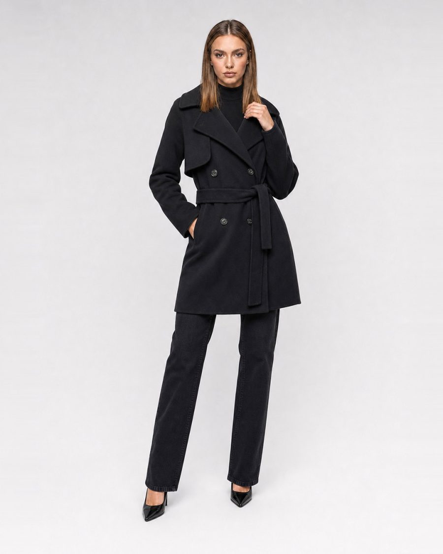 Cappotto donna Helmur Windsor colore Antracite – editoriale